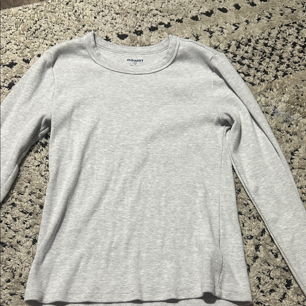 Old Navy Light Gray Crew Neck Top